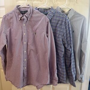 Ralph Lauren Lot 3 Long Sleeve Men's Lg Lightweight Button Down Shirts Pony